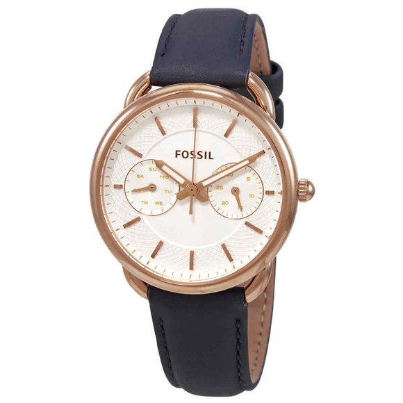 Sale! Fossil White Dial Navy Ladies Watch w/ box - Picture 1 of 3